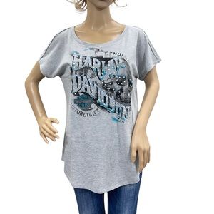 NWT HARLEY-DAVIDSON Grey Short Sleeve Women’s Tee Shirt Size Small